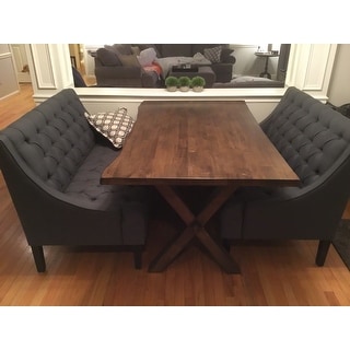 Simple Living Mandeville Live Edge Solid Wood Walnut Dining Table