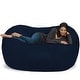 preview thumbnail 14 of 14, Large Memory Foam Microsuede Bean Bag Chair Loveseat Navy Micro Suede