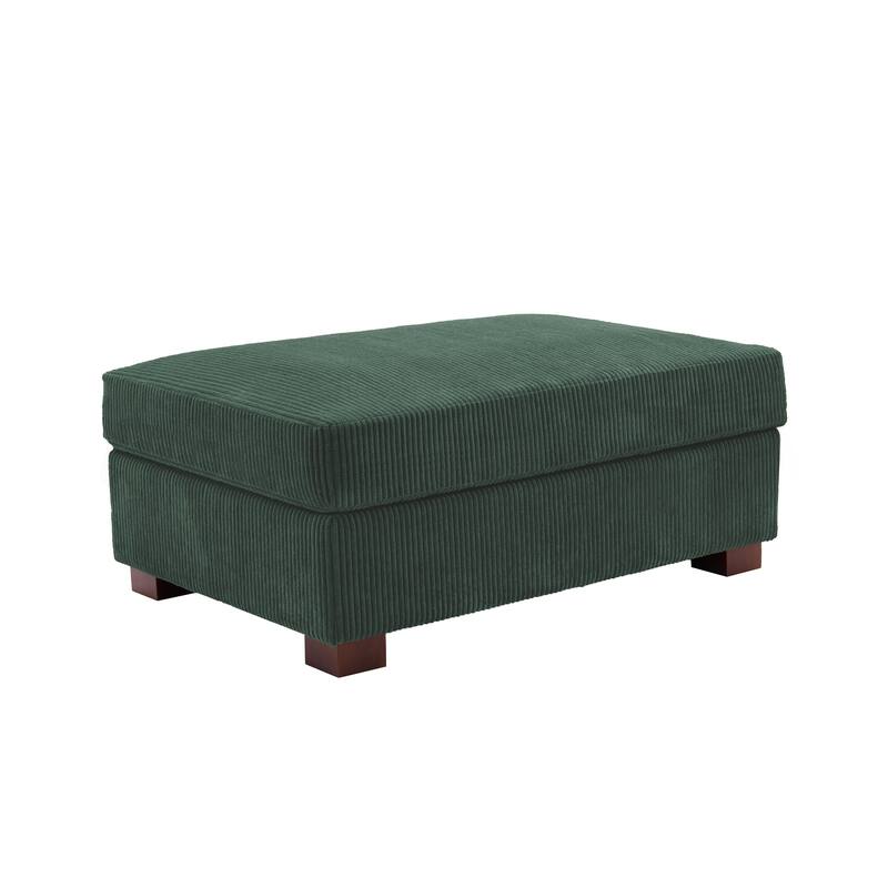 Modern Rectangle Oversized Stripe Corduroy Ottoman