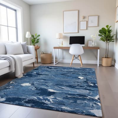 Premium Washable Super Soft Contemporary Brushstrokes Mayfield Rug