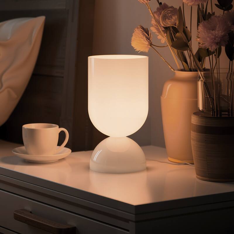 9 in. Modern Glass Small Table Lamp with E12 Base (Bulb not included)