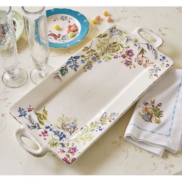 Meadow Large Rectangle Dinnerware Serving Tray Platter Bed Bath