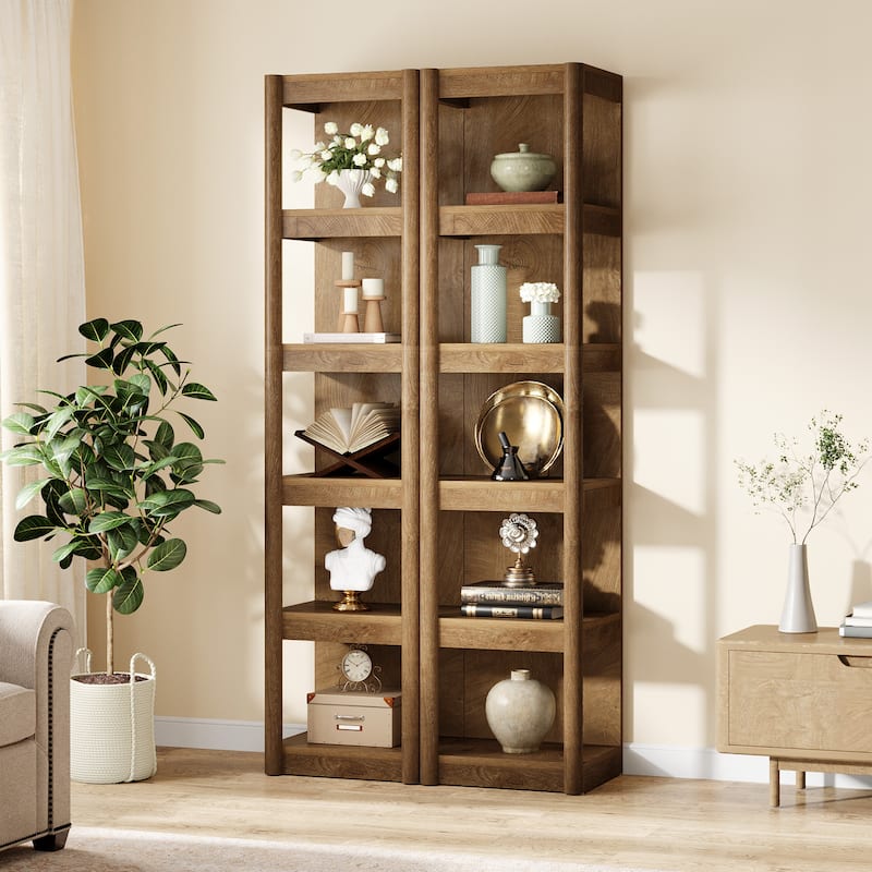 70.9" Bookshelf, Open Storage Rack Bookcase, Corner Display Shelf for Living Room, Bathroom