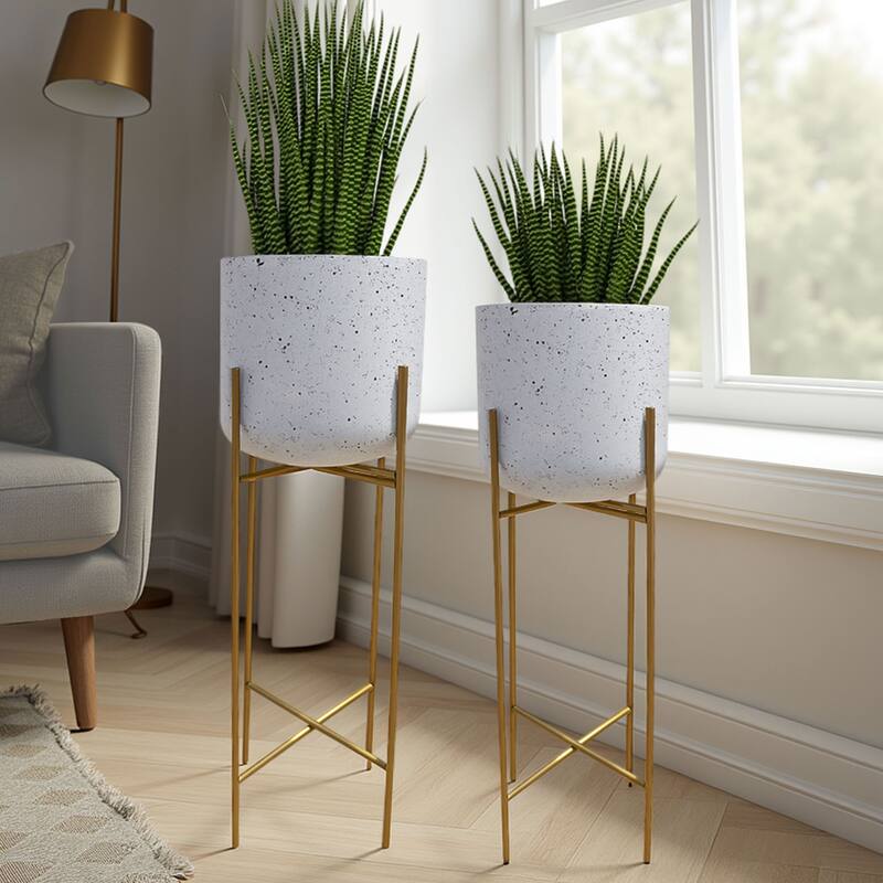 Aira Set of 2 Planters Foldable Metal Stand