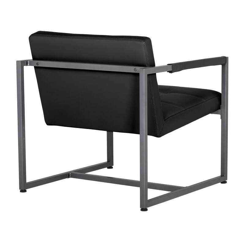 Studio Designs Home Camber Bonded Leather and Metal Mid-century Accent Chair