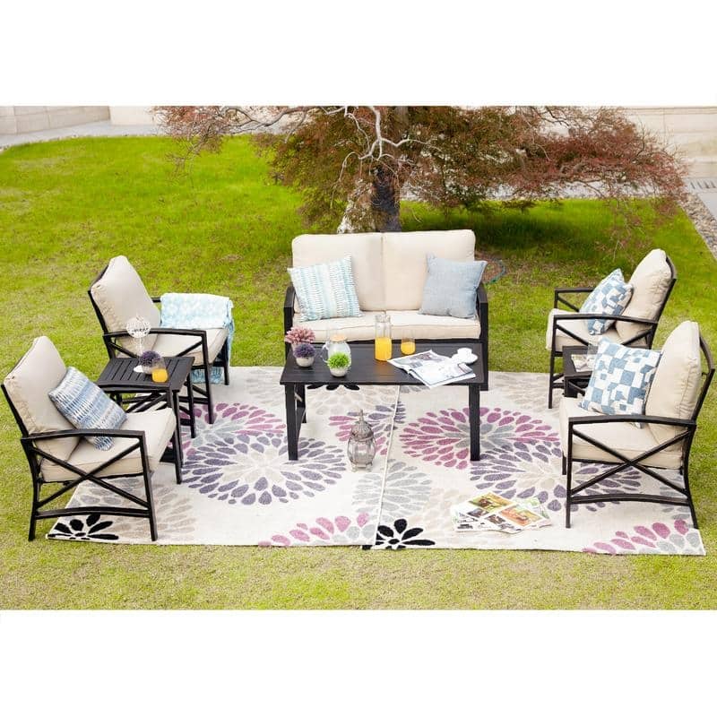 PATIO FESTIVAL 8-Piece Outdoor Sofa Seating Group with Cushions