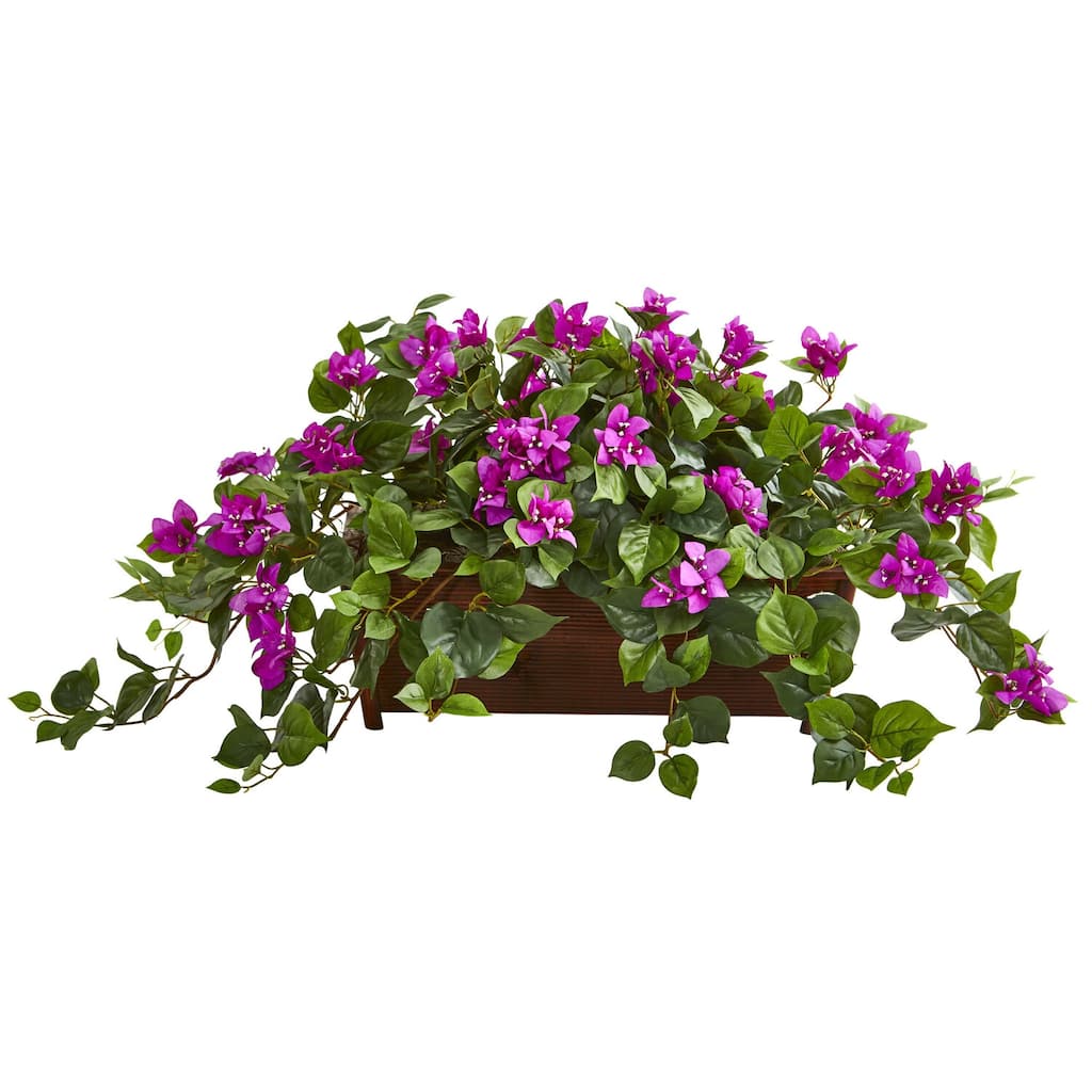 Artificial Plant with Planter - Indoor Decorative Flowers, Home Accent, Tabletop Décor - Purple