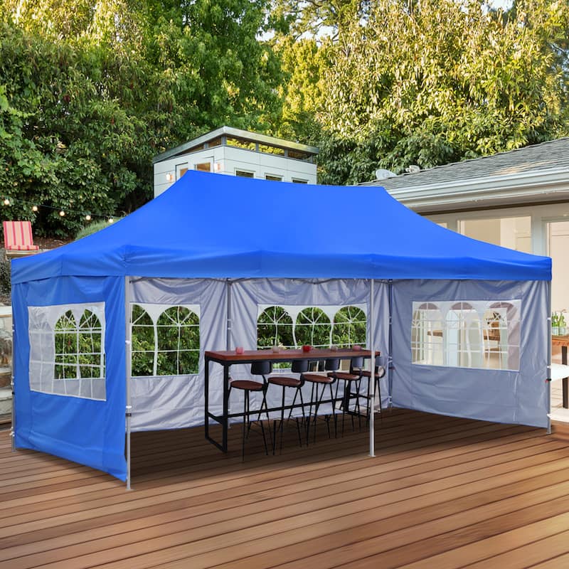 Ainfox 10x20FT Outdoor Pop up Patio Canopy Tent - BLUE