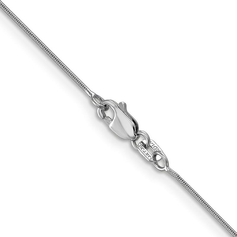 Curata 14k White Gold Solid 0.8mm Round Snake Chain Necklace (Lobster) Options: 16 18 20 24
