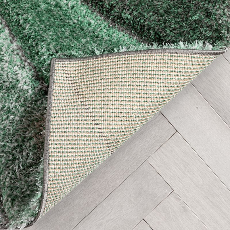 Well Woven San Francisco Luz Geometric Modern Carved Shag Area Rug