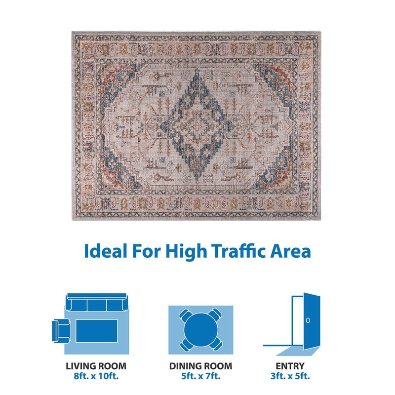 Vintage Medallion Woven Area Rug - 8'x10'