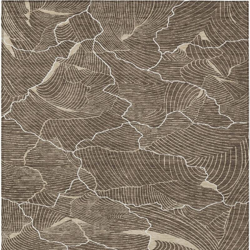 HomeRoots Abstract Transitional Rectangle Outdoor Rug