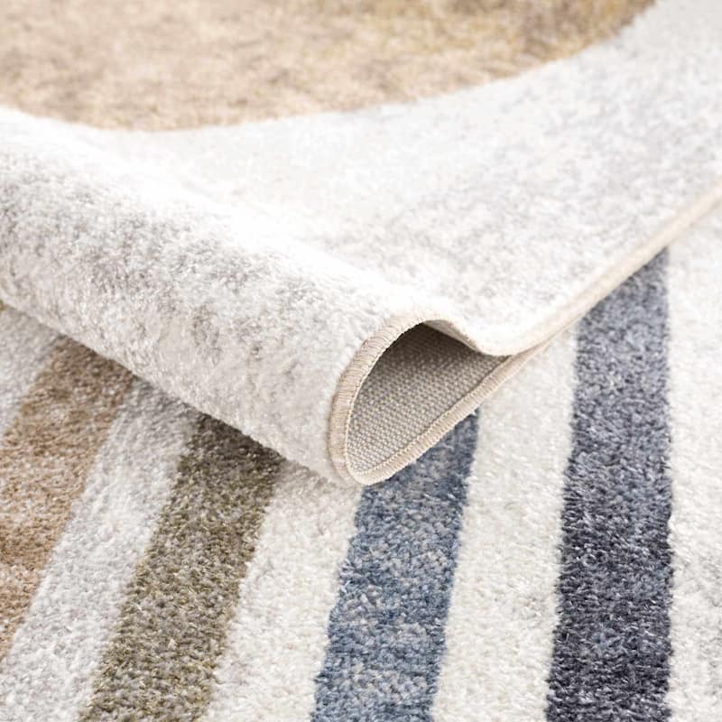 Hauteloom Giza Living Room, Bedroom Machine Washable Area Rug - Traditional - Dark Blue, Light Blue, Olive - 2' x 3'
