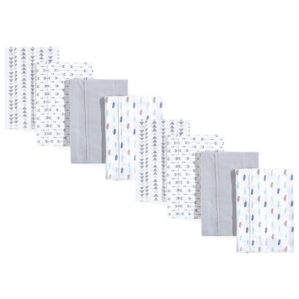 slide 1 of 1, Luvable Friends Boys Cotton Poly Flannel Burp Cloths 8-Pack, Boy Feathers, One Size - Boy Feathers 8-Pack - One Size One Size - Boy Feathers 8-Pack