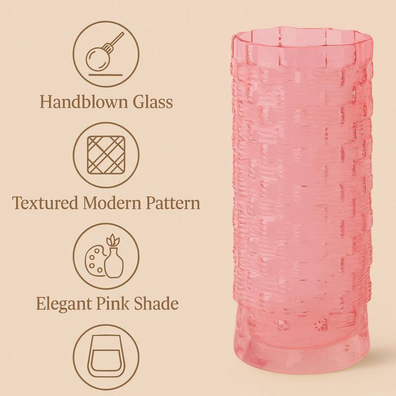 Aria Home Tall Speckled Sandstone Ceramic Oblong Table Vases Set of 2