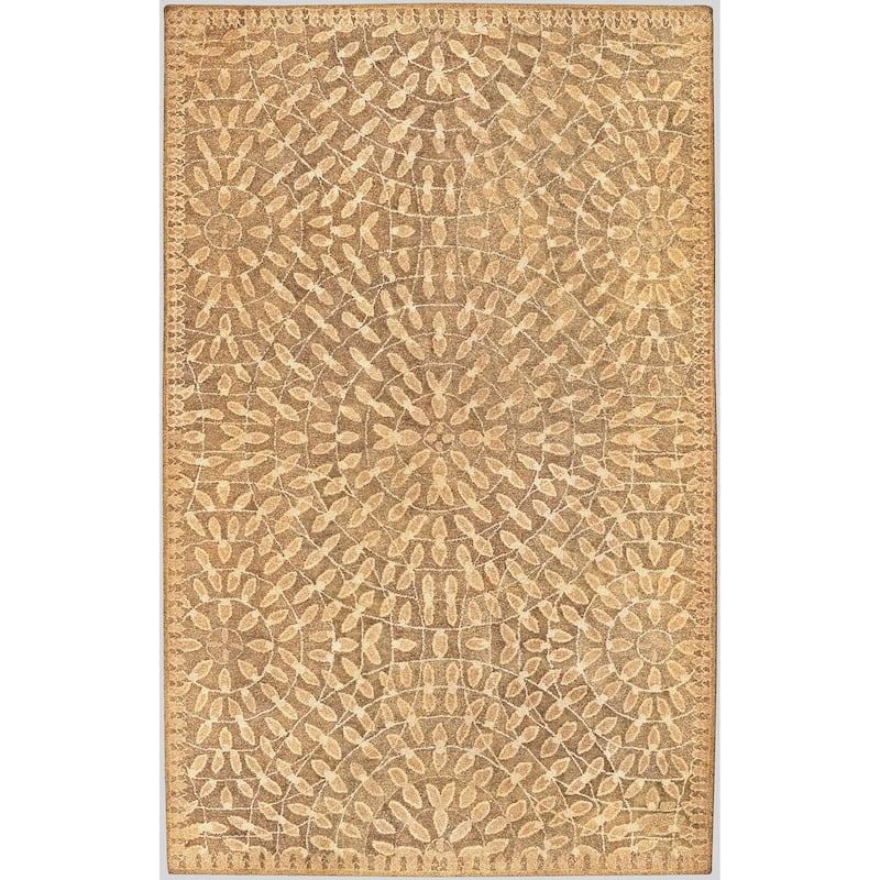 Hand-tufted Circles of Leaves Wool Area Rug - 9' x 13' - 9' x 13'