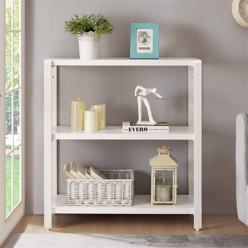 Bookshelf and Bookcase 3 Tier Vintage Shelf for Office - 12"D x 31.4"W x 34.1"H