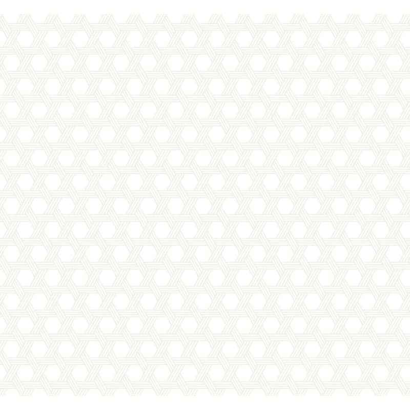 Seabrook Designs Lillian August Cabana Wicker Unpasted Wallpaper - 27 in. W x 27 ft. L - Gray and Eggshell
