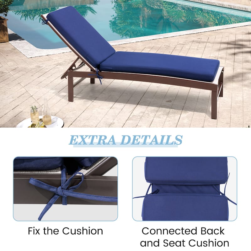 Pellebant Outdoor Patio Chaise Lounge Cushion