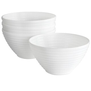 Gibson Ultra Patio 4pc Tempered Opal Glass Dessert Bowl Set in White ...
