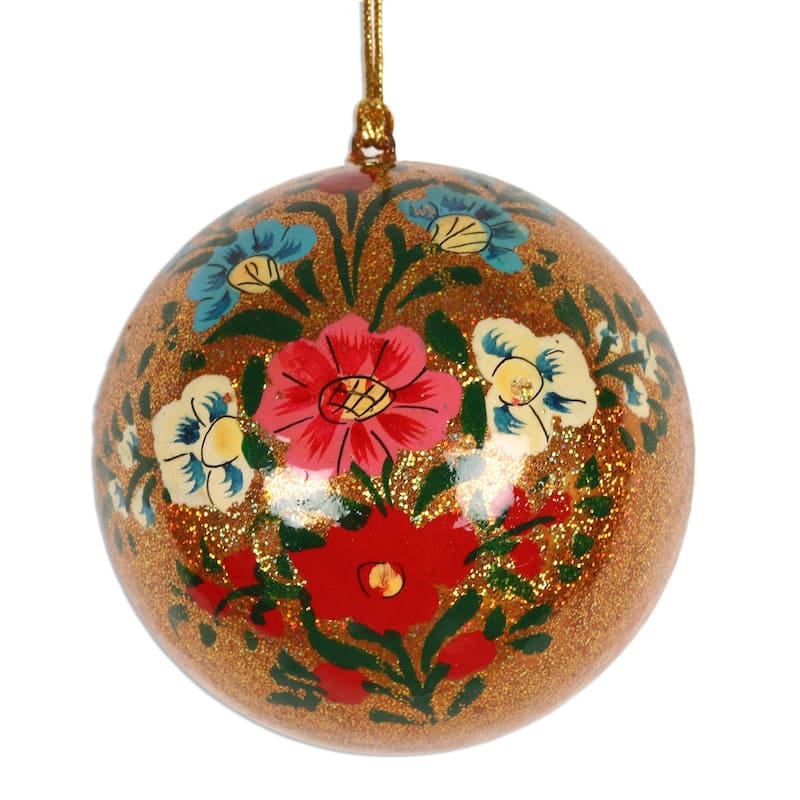 Novica Handmade Blooming Holiday Papier Mache Ornaments (Set Of 4)
