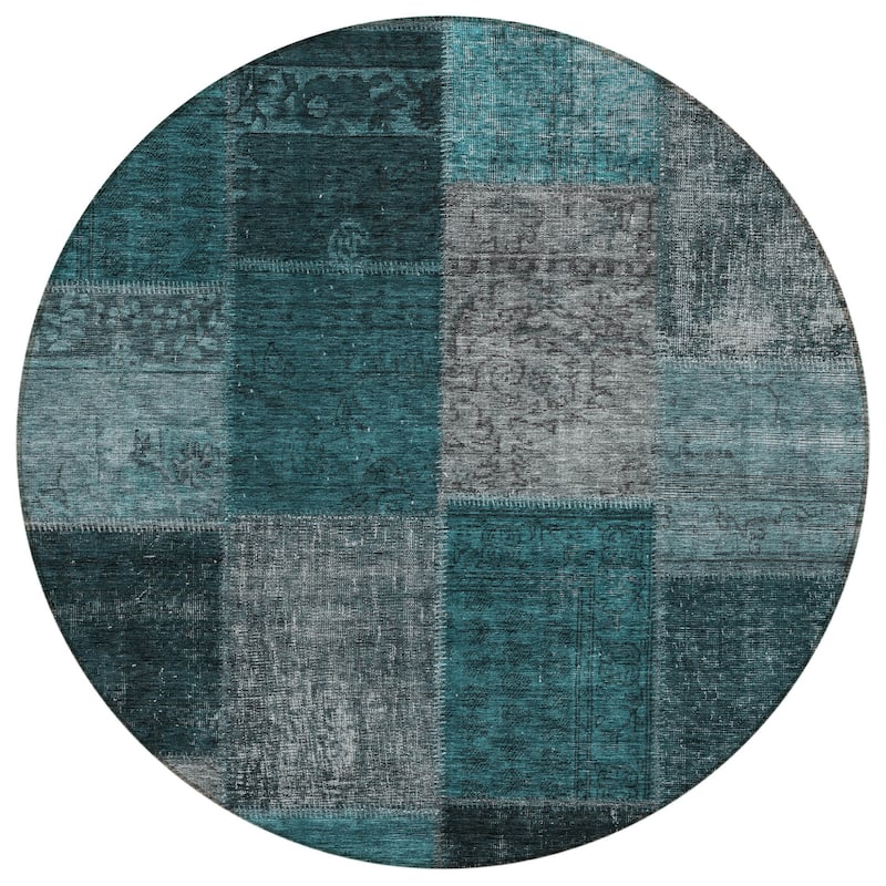 HomeRoots Patchwork Transitional Rectangle Outdoor Rug