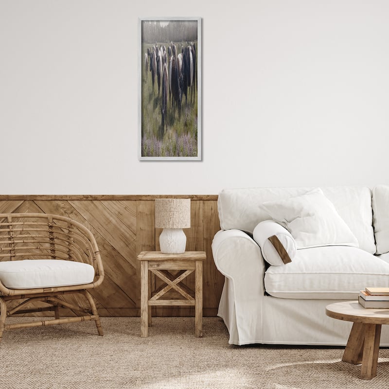 Stupell Black Cows Grazing in Pasture Framed Giclee Art Design By Robin-Lee Viera