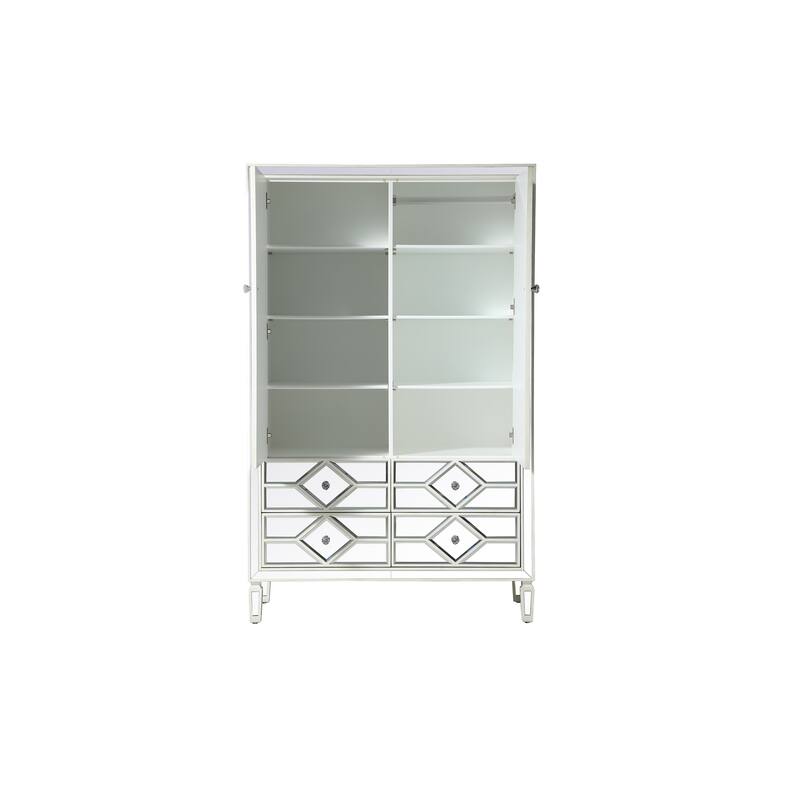 Mirrored Armoire with Drawers