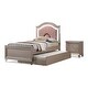preview thumbnail 5 of 6, Ving Glam Wood 3-Piece Youth Platform Bedroom Set with LED Light by Furniture of America