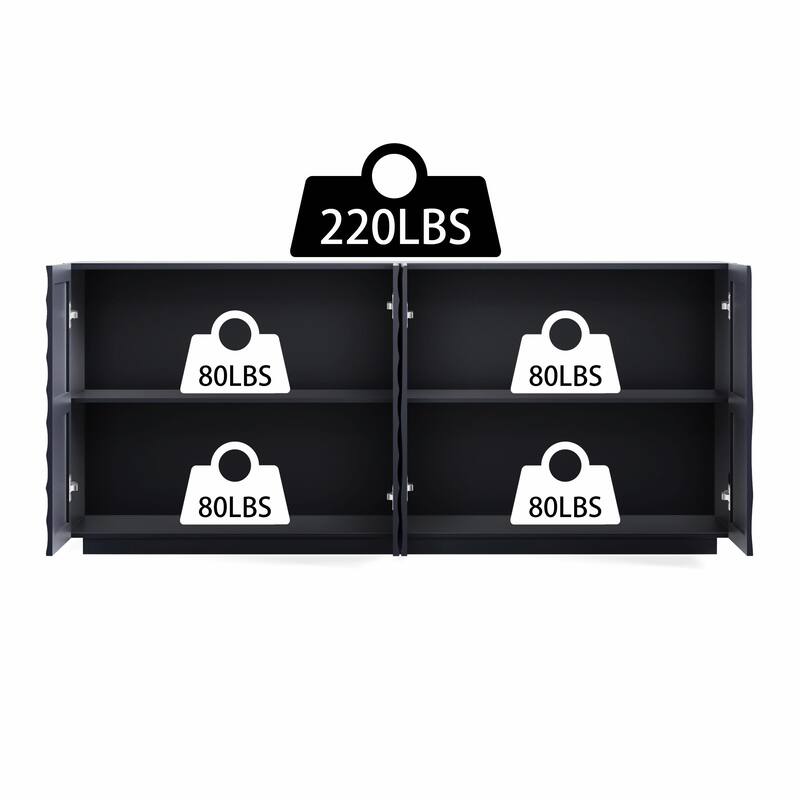Modern 4-Door Buffet Cabinet with Storage