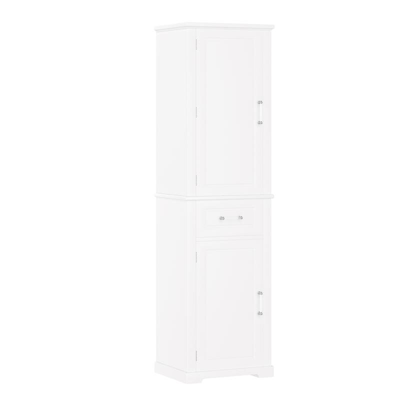 GDFStudio - Jasper Tall Freestanding Bathroom Storage Cabinet with Two-Sized Doors and Adjustable Shelves