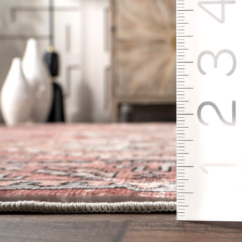 Nuloom Tindra SpinClean Faded Multi Medallion Machine Washable