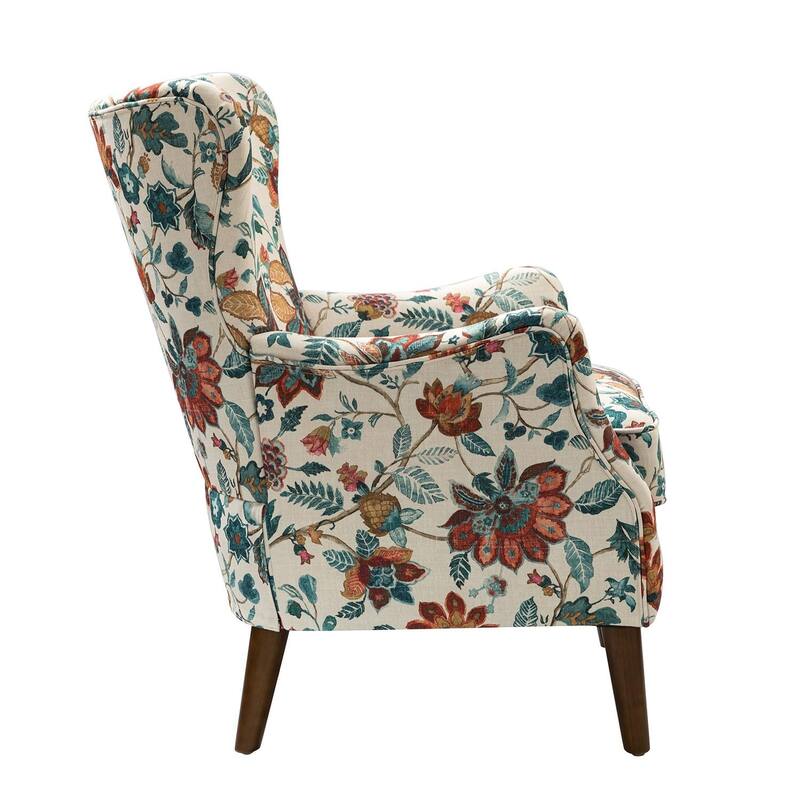 Nikolaus Armchair with Floral Fabric Pattern Set of 2 by HULALA HOME