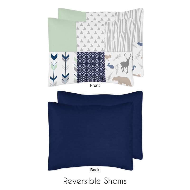 Sweet Jojo Designs Navy and Mint Woodsy Collection Full/Queen 3-piece Comforter Set
