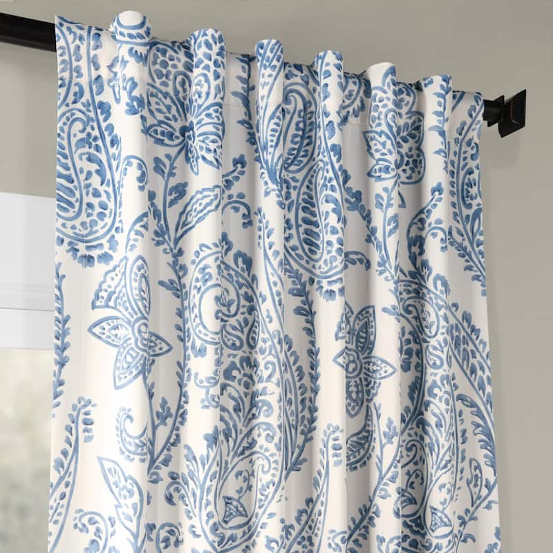 Exclusive Fabrics Tea Time Floral Room Darkening Curtain (2 Panels)