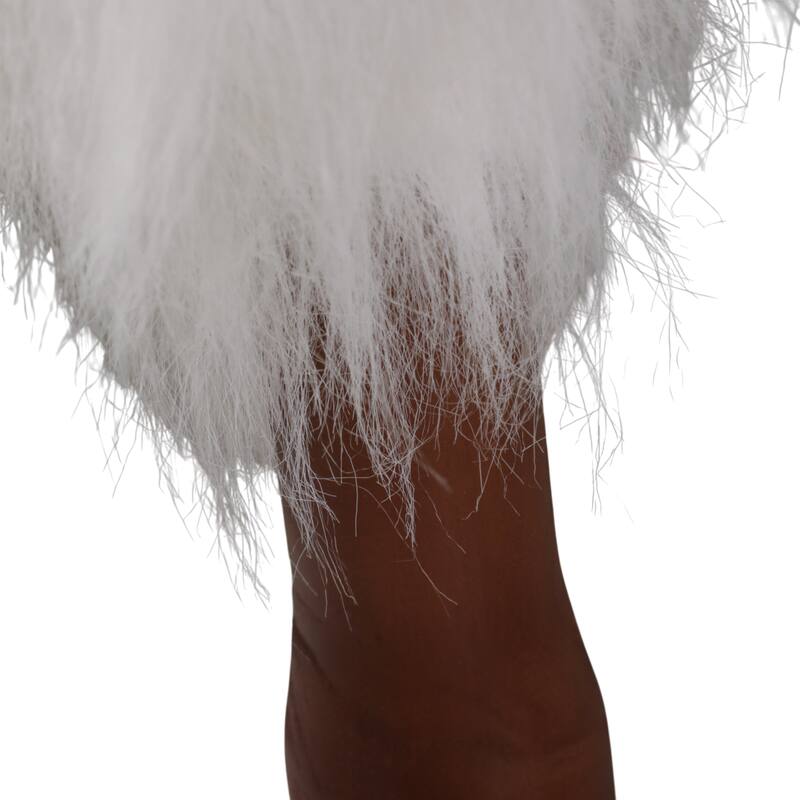 Faux Fur Wood Decorative Figurine Fuzzy Sheep Accent with Casual Style - 45" x 17.75" x 32.75"