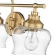 preview thumbnail 3 of 6, Wry Lighting Daphne 3-light Vanity in Brushed Champagne Brass
