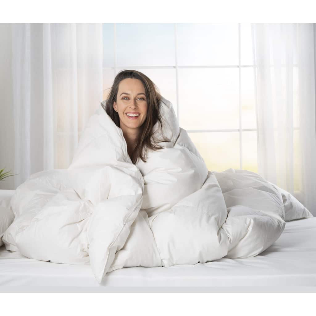 ComfyDown Luxurious White Egyptian Cotton Goose Down Comforter
