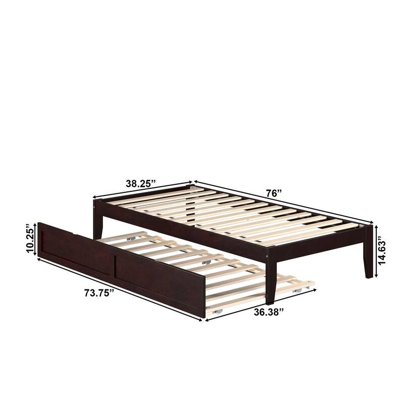 Colorado Twin Platform Bed with Twin Trundle in Espresso