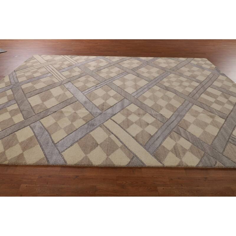 Trellis Gabbeh Oriental Area Rug Handmade Wool Carpet - 9'0" x 11'9"