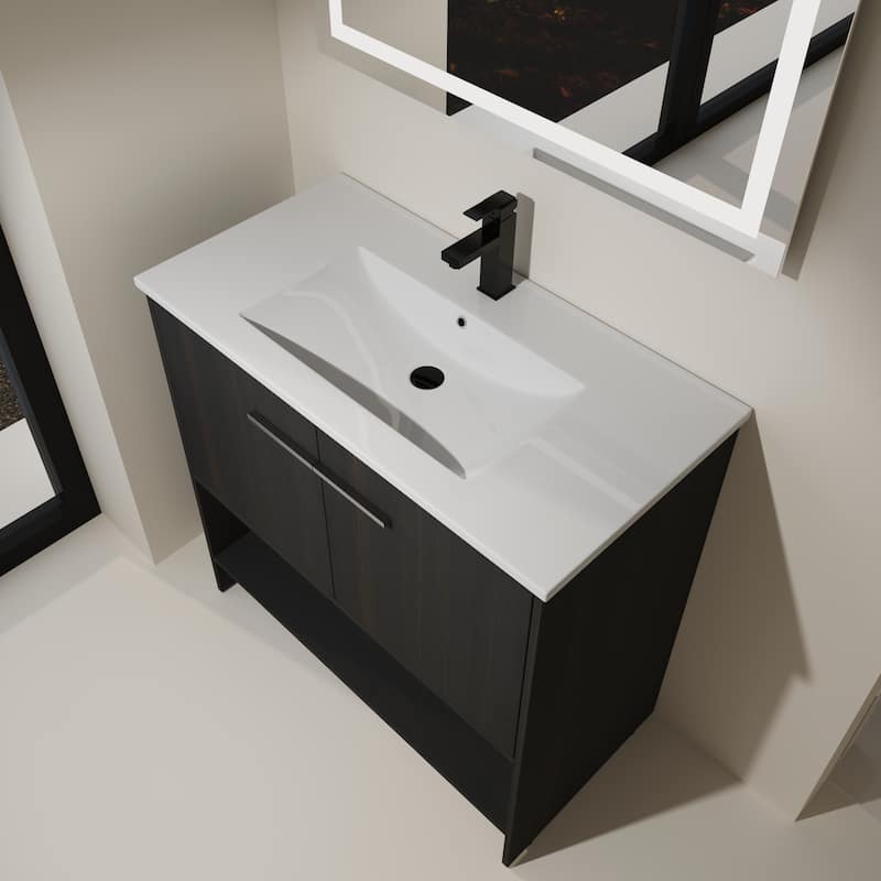 36" Bathroom Vanity with Ceramic Sink