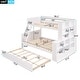 preview thumbnail 5 of 10, Convertible Twin Over Full Bunk Bed with Trundle, 12 Storage Shelves, and Safety Guardrails