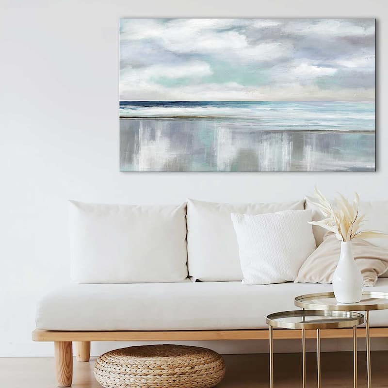 "Cyan Sunrise" by Nan Print on Canvas