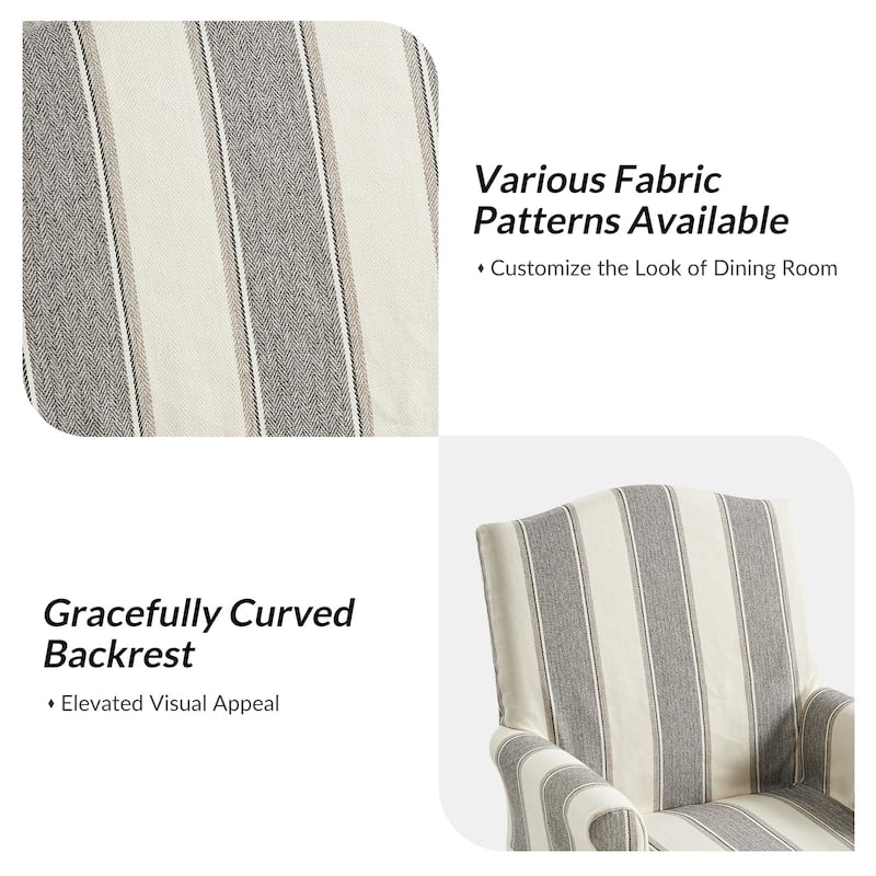 Alethea Upholstered Slipcover Arm Dining Chair with Soild Wood Legs Set of 2 by HULALA HOME
