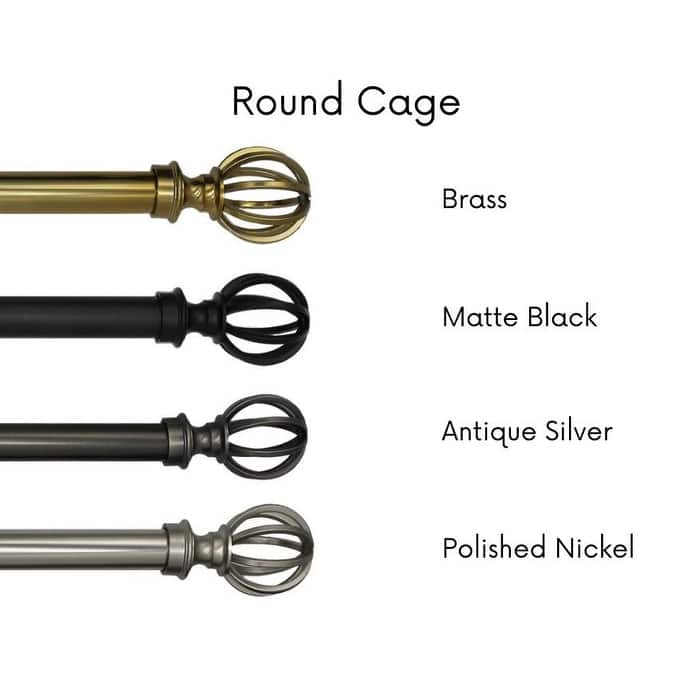 Linen Avenue Cage Single and Double Window Curtain Rod Set