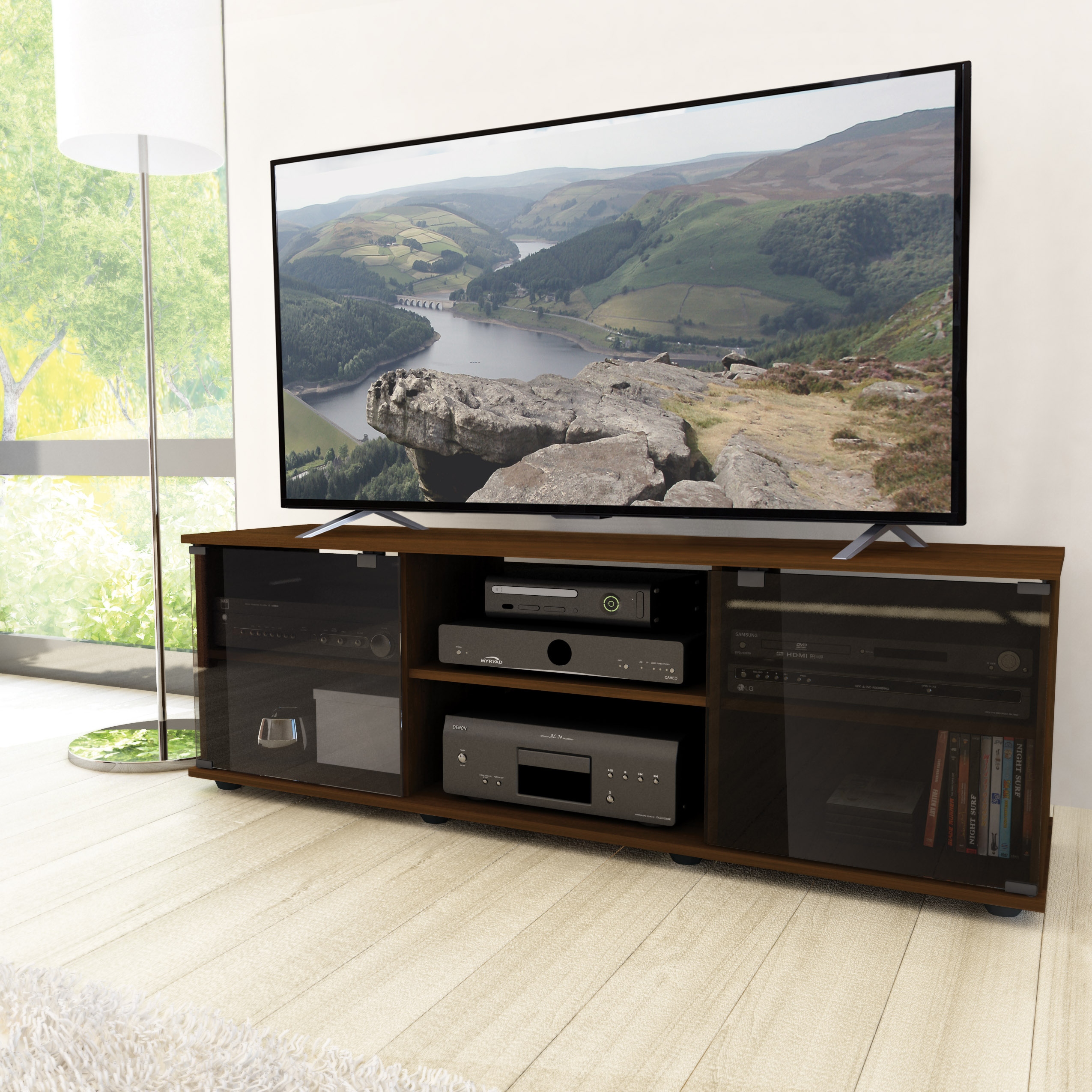 Corliving laguna satin sale black tv stand