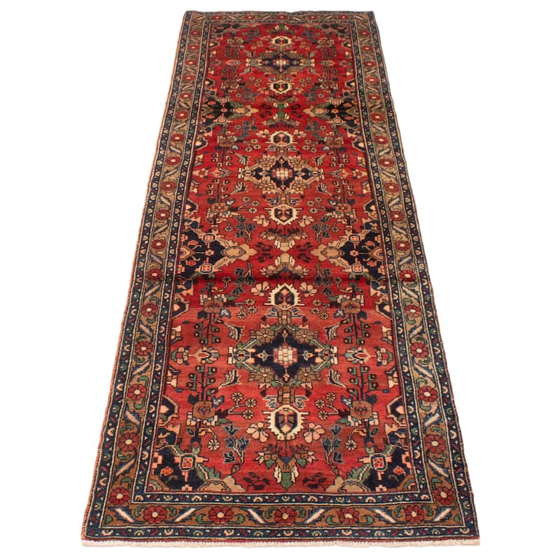 ECARPETGALLERY Hand-knotted Andelz Red Wool Rug - 3'5 x 10'11