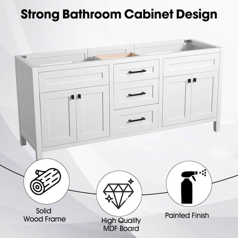 Nephelily 72 inch Bathoom Vanity With Quartz Top, Easy-to-Install