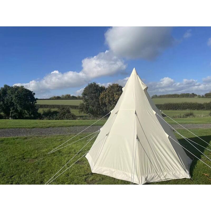SAM&HAIBEI Bell Tent 4 Season 9.85ft Glamping Tent, Hot Tent,Ideal for Family Camping, Hiking,Canvas Tent with Aluminum Pole