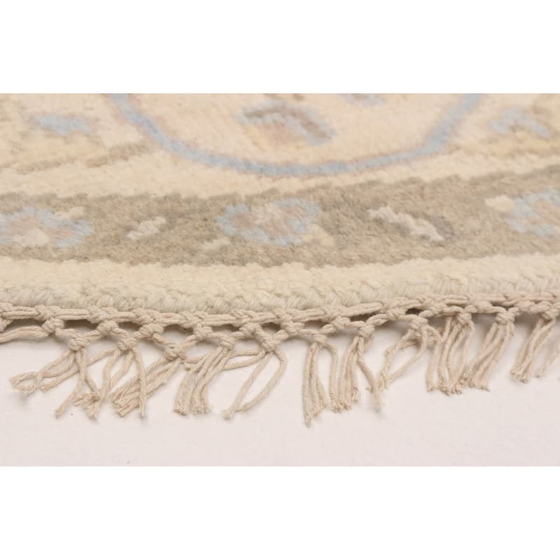 ECARPETGALLERY Hand-knotted Royal Oushak Ivory Wool Rug - 5'10 x 5'10